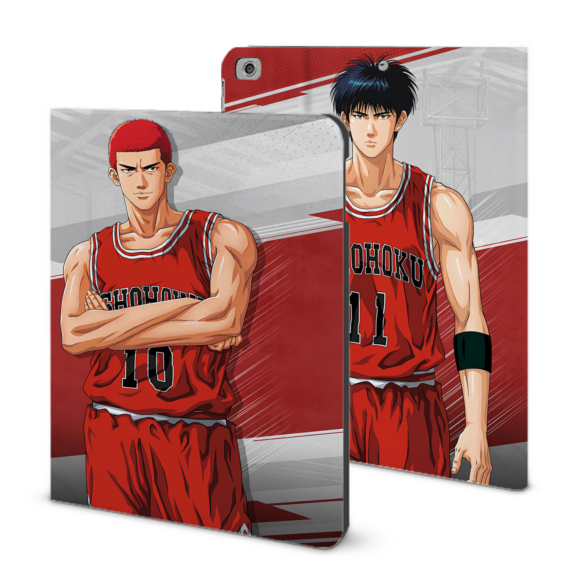（画像用） SLAM DUNK／スラムダンク IPad ケース ブック型 PUレザー TPU 耐衝撃 軽量 薄型 ペン収納なし 全面保護 IPad 各モデル対応
